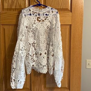 White laced long sleeve